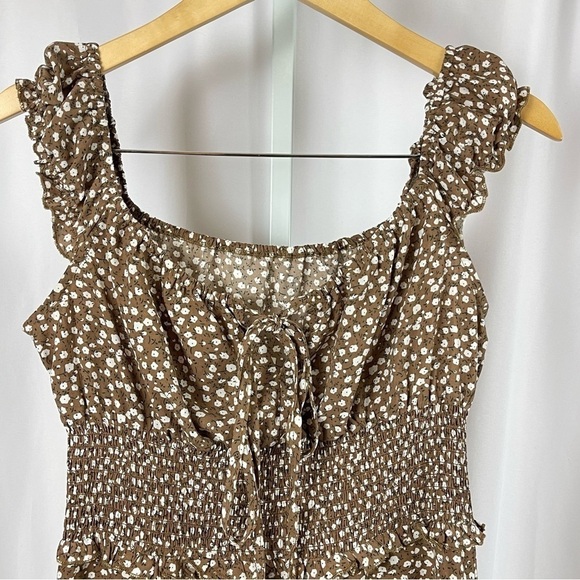 Women's Medium Cottagecore Boho Ditsy Floral Dress Summer Retro Date - Picture 3 of 9